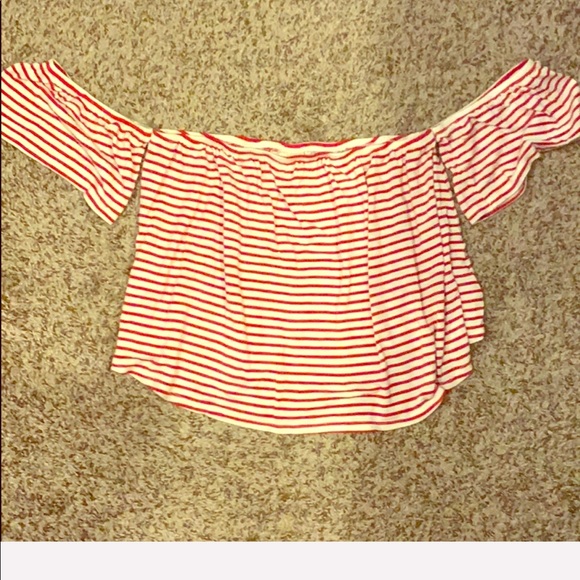 Striped off shoulder crop top - Picture 3 of 3
